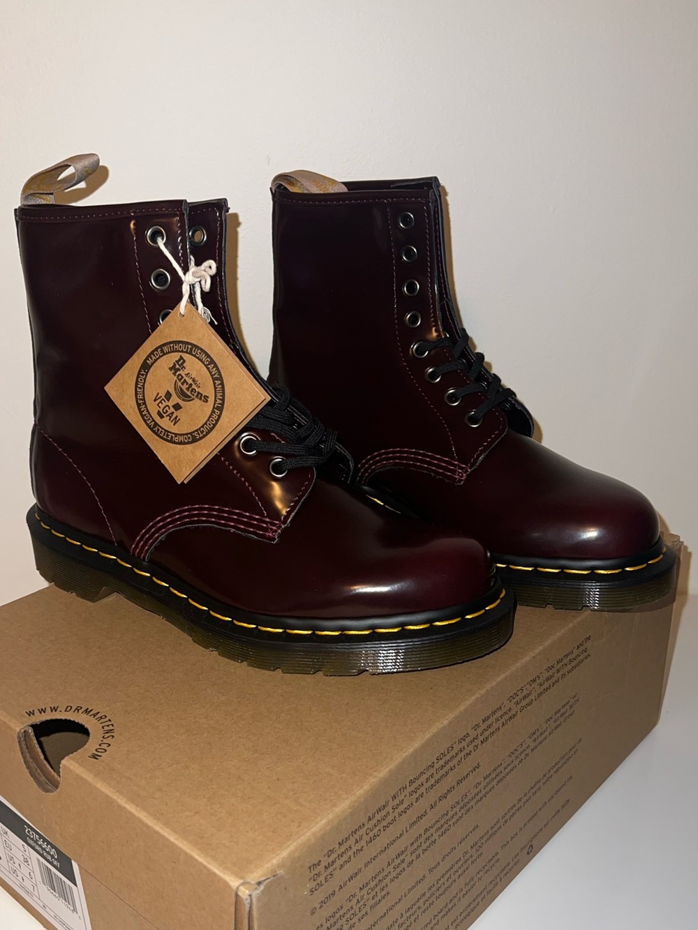 Dr. Martens Vegan 1460 Cherry Red Size 7 New With Tags